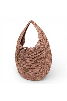Borsa Gianni Chiarini in paglia crochet colore rosa antico. GIANNI CHIARINI | 11954-BLUSH